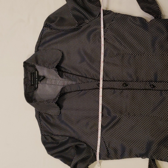 Black & White Polka-dot button-down belted Blouse w/ 3/4 sleeve size:M - Picture 14 of 15